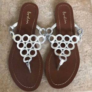 Boden Silver sandals size 9